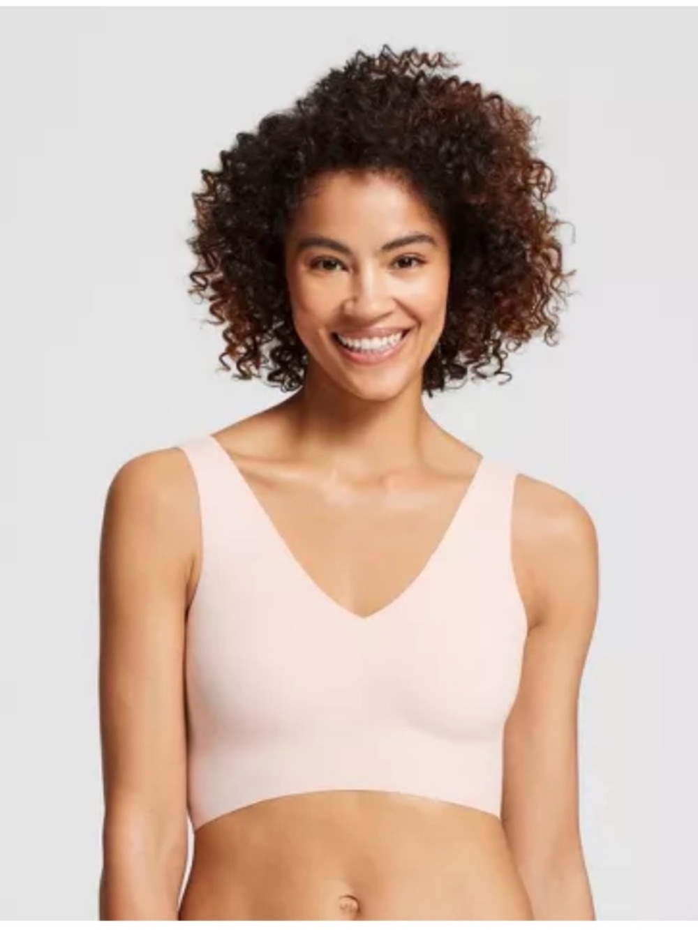 True & Co. Soft Blush V-Neck Seamless Bralette